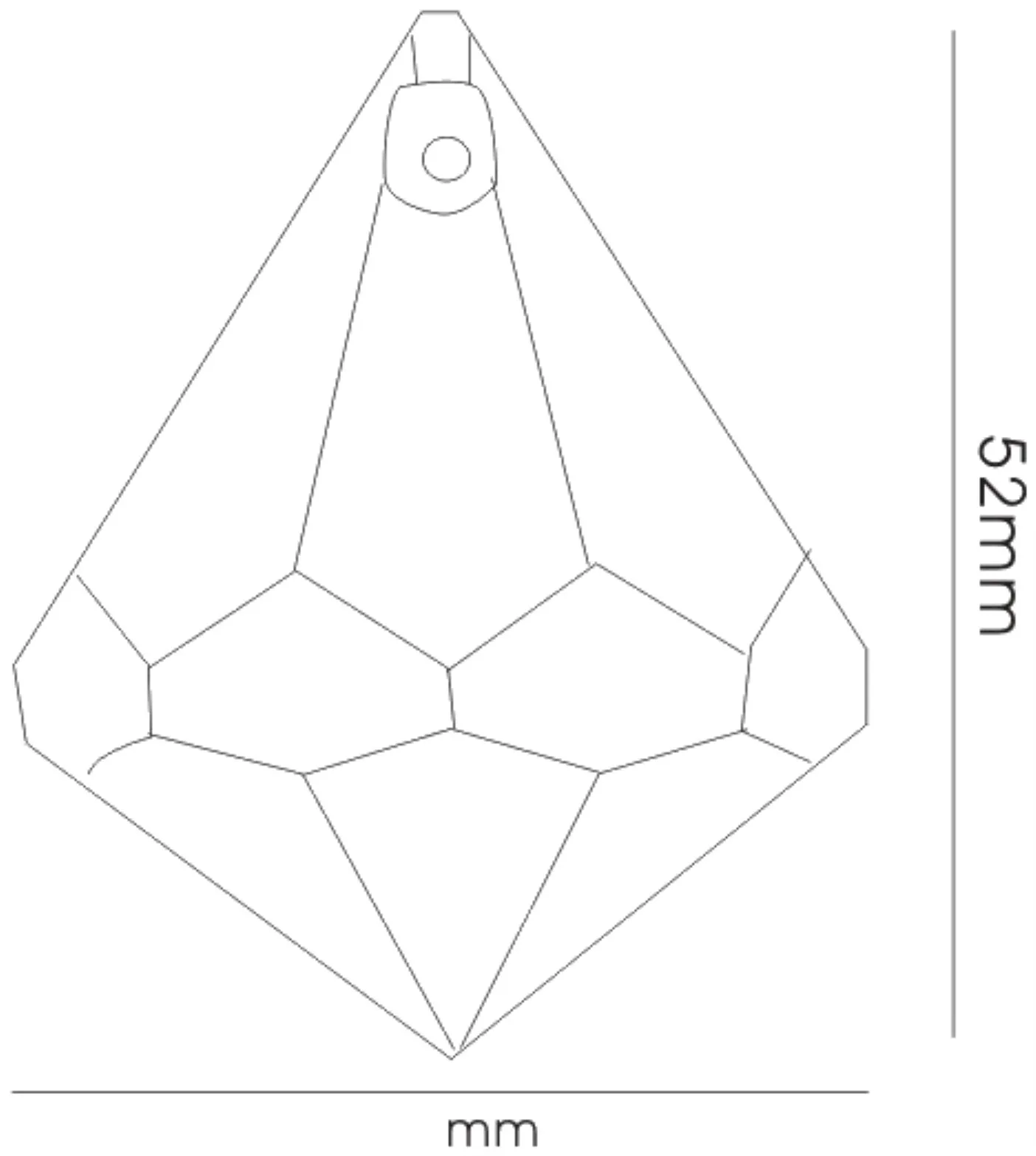 Crystal Pyramid Without Ring 30mm C70099  Diyas Crystal Droplet